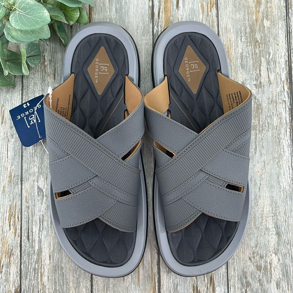 Men's Crossband Slide Sandals Shoes Size 13